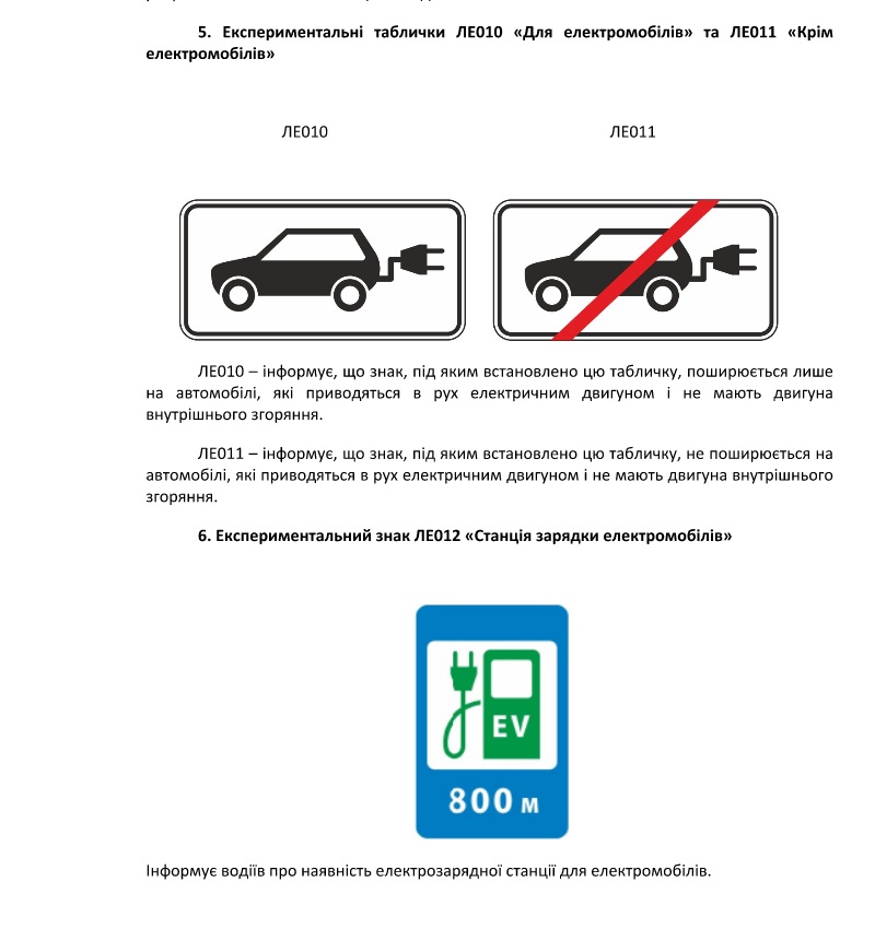 В Украине опробуют дорожные знаки для электромобилей и велосипедистов