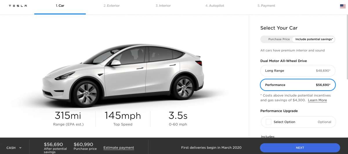 Новейший электрокроссовер Tesla стал самым эффективным в классе